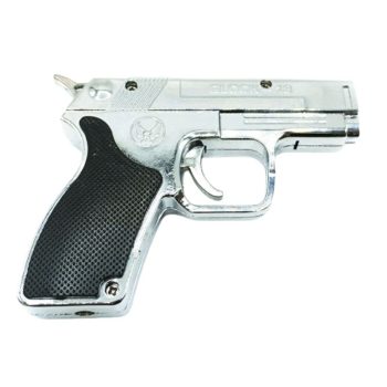 MECHERO SOPLETE PISTOLA GLOCK 18 ( COLOR PLATA )