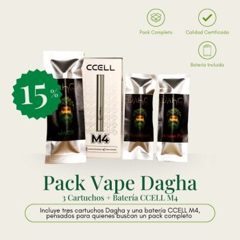 Pack Vape Dahga – 3 Cartuchos + Batería CCELL M4